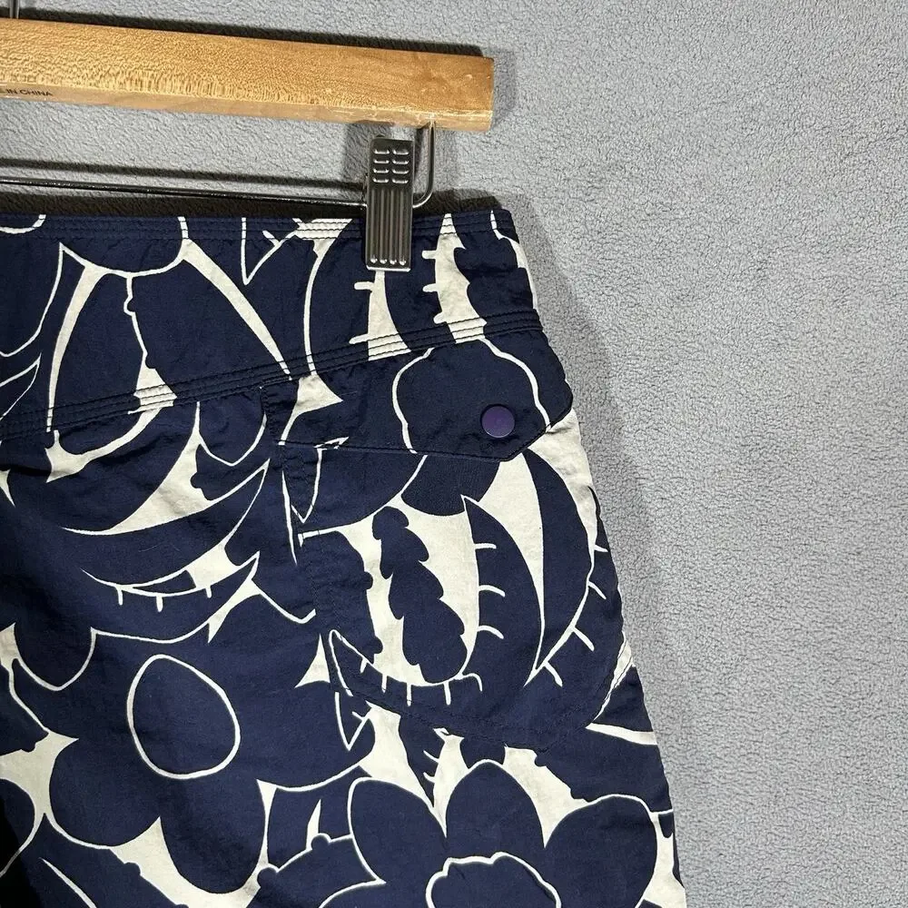 Vintage Patagonia Board Shorts Mens 32/6 Navy Blue Floral Tropical Swim Trunks
